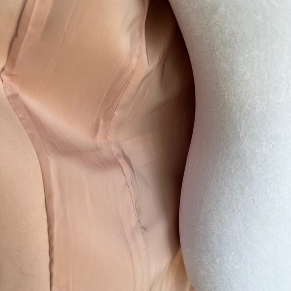 Talbots Blush Pink Collarless Button Front Coat Jacket, Peacoat, Feminine - Picture 9 of 12